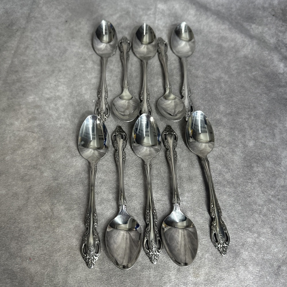 Oneida Brahms Stainless Flatware 10 Teaspoons Glossy Silverware Set USA